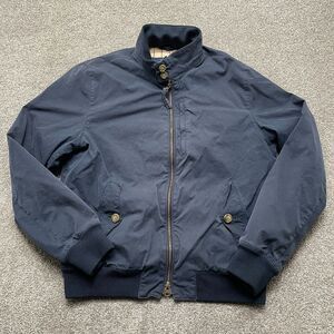 J.CREW Jacket Adult Medium Navy Blue Harrington Bi Swing Bomber Plaid Lined